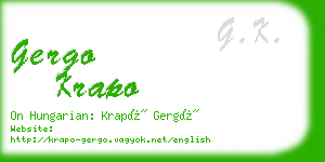 gergo krapo business card